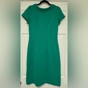 EUC Boden Dress Womens US 6L UK 10L Green Short Sleeve Pencil Jackie-O Dress